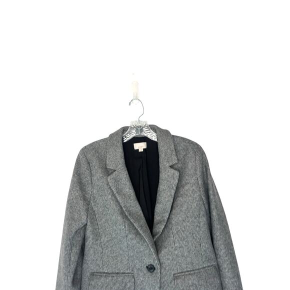 Loft Blazer Gray Plaid Light Academia Preppy Office Work Single Breasted‎ Size 4 - Picture 3 of 13